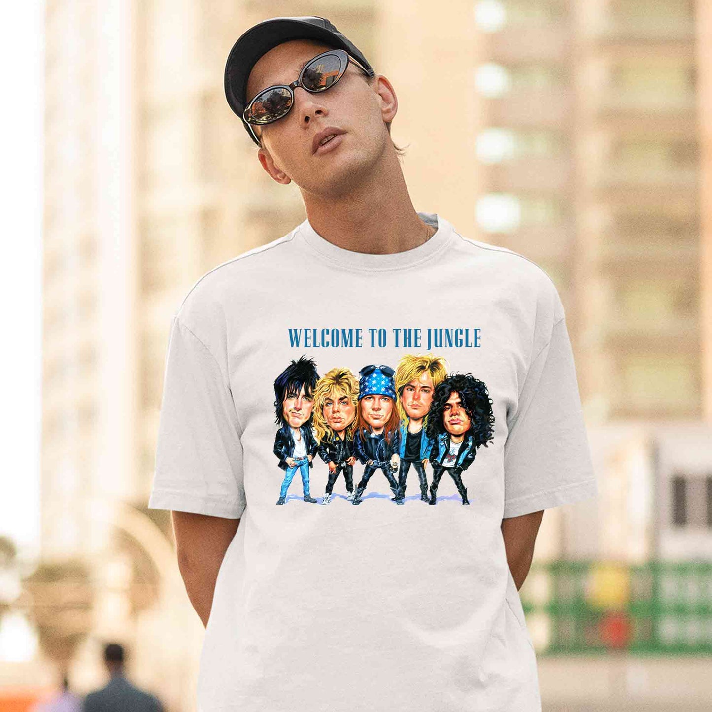 guns n' roses welcome to the jungle t-shirt music band buy online india the banyan tee tbt men women girls boys unisex white