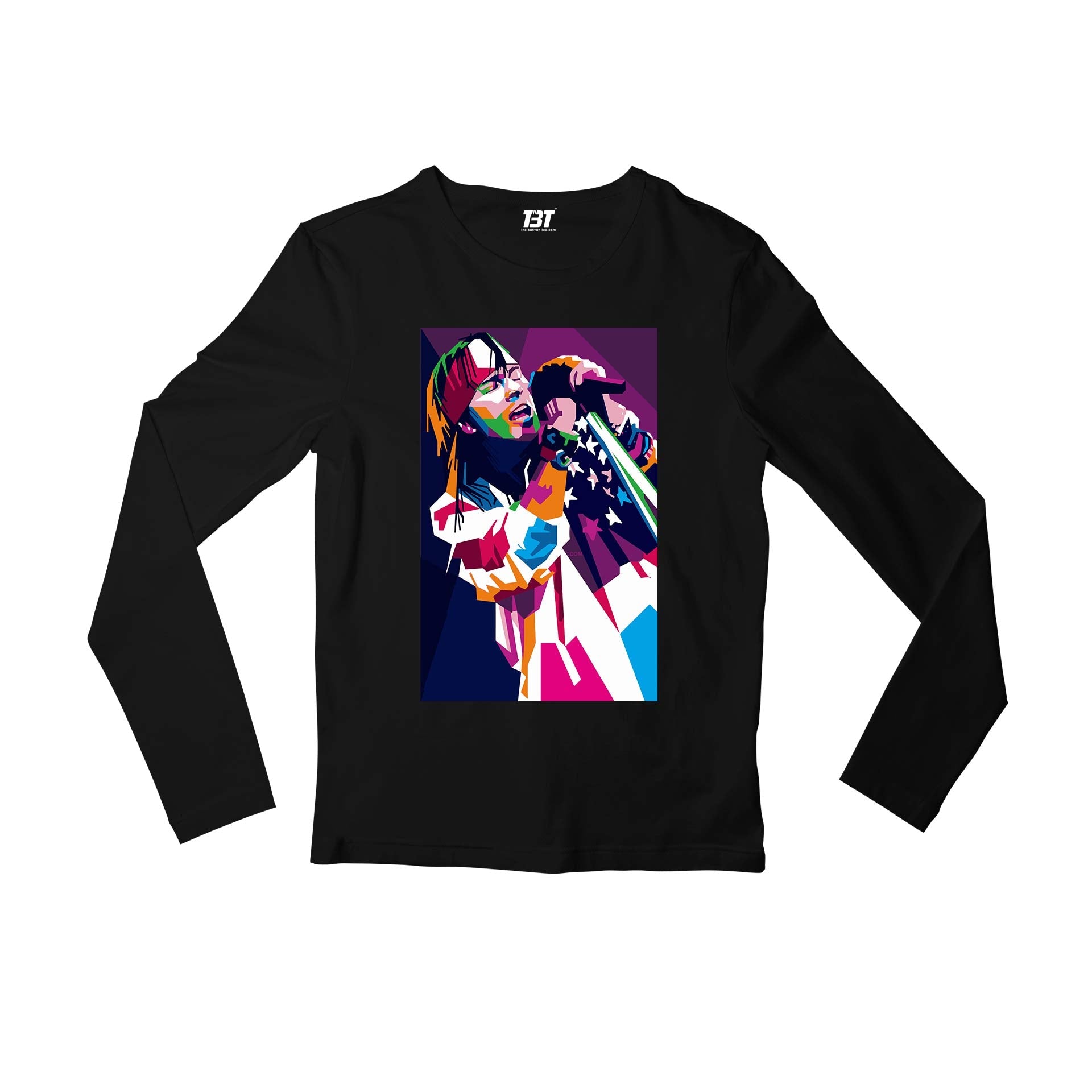 guns n' roses pop art full sleeves long sleeves music band buy online india the banyan tee tbt men women girls boys unisex black - axl rose