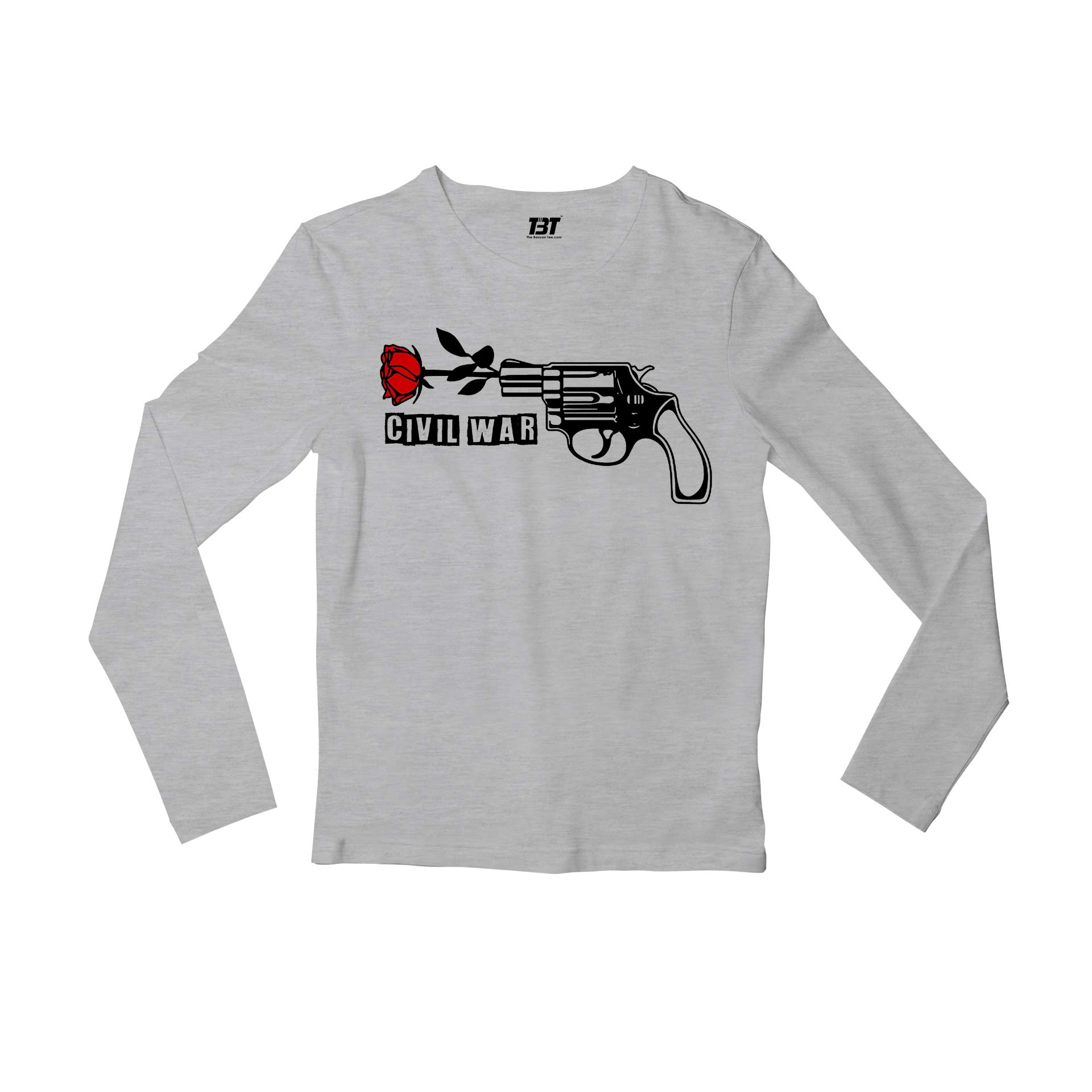 guns n' roses civil war full sleeves long sleeves music band buy online india the banyan tee tbt men women girls boys unisex gray