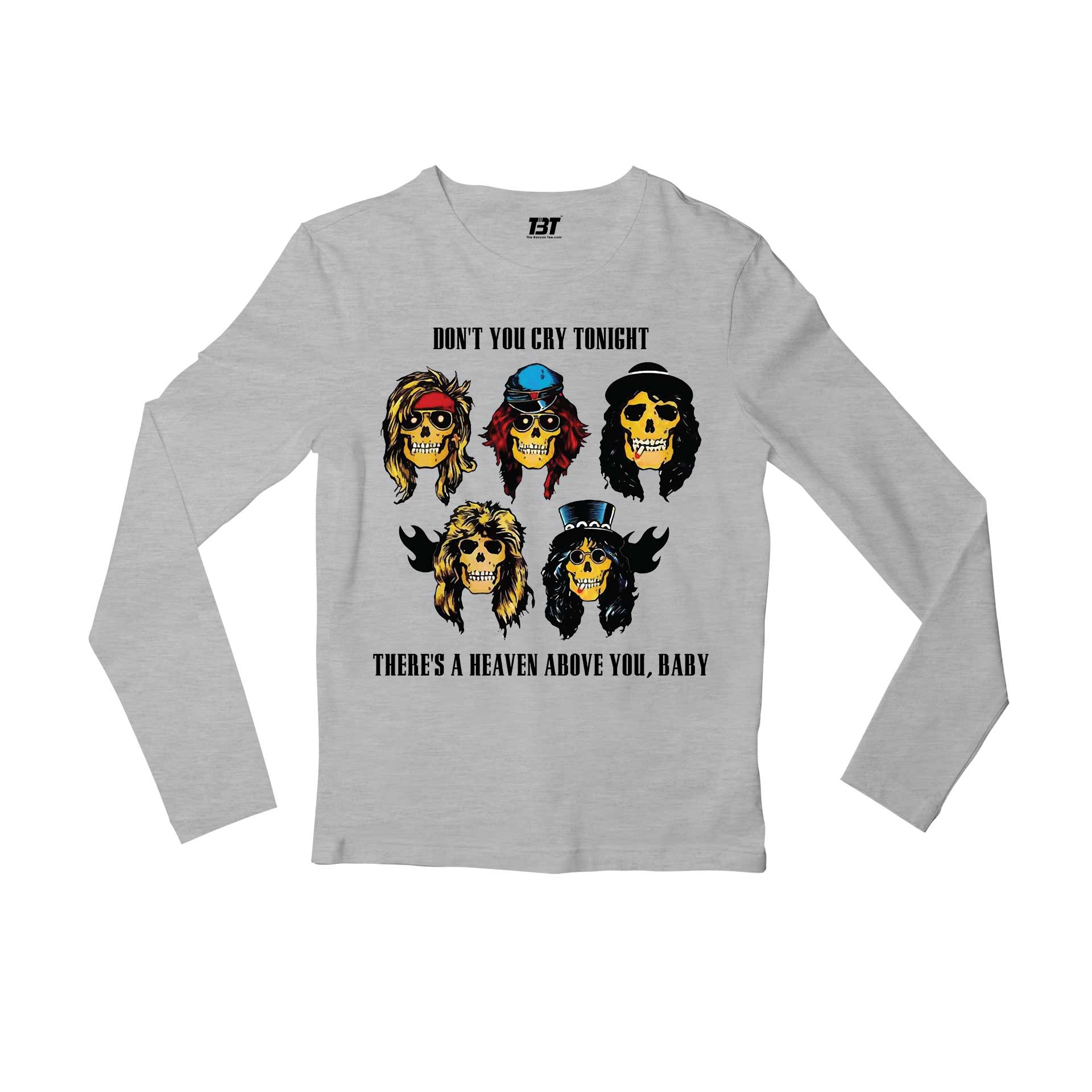 guns n' roses don't cry full sleeves long sleeves music band buy online india the banyan tee tbt men women girls boys unisex gray