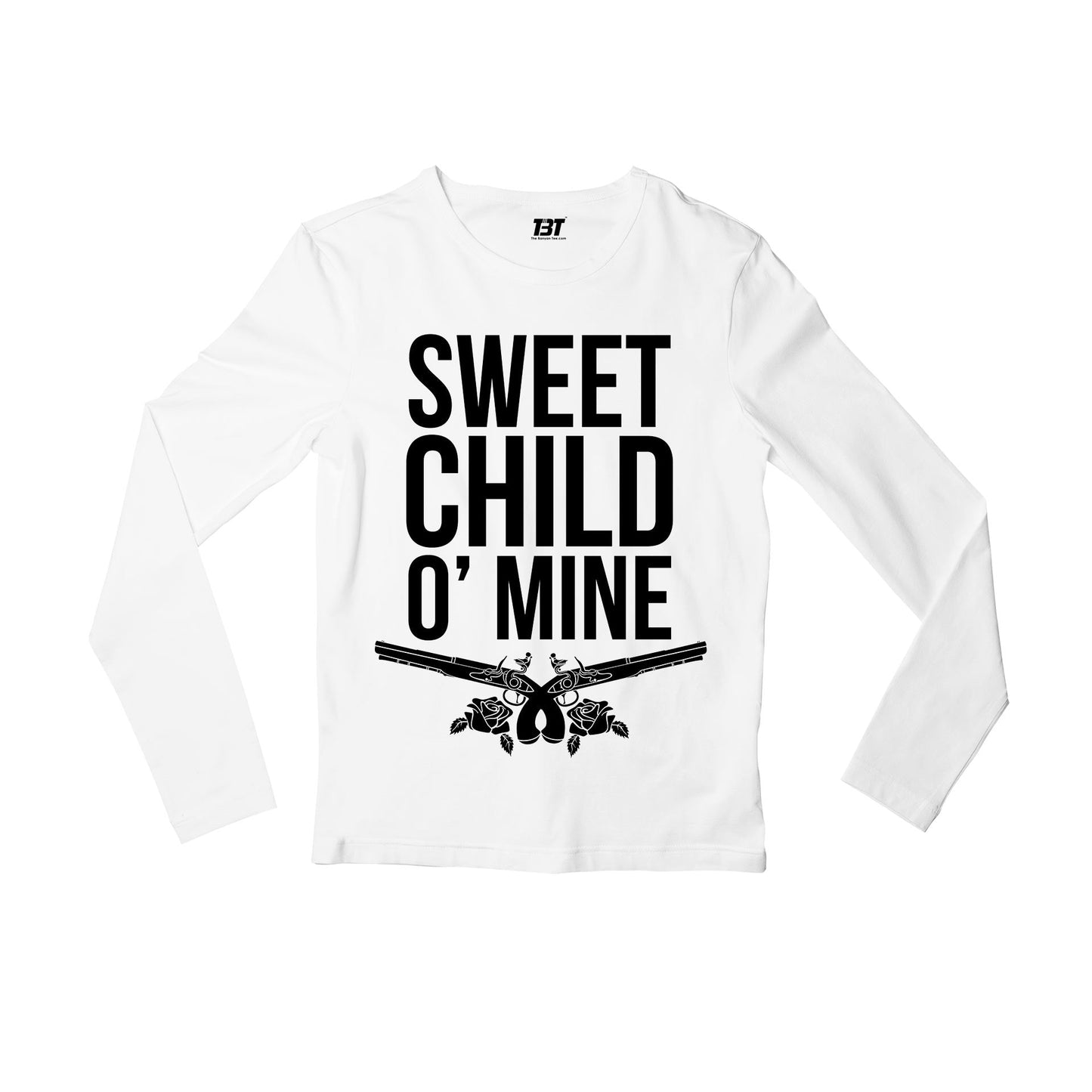 guns n' roses sweet child o' mine full sleeves long sleeves music band buy online india the banyan tee tbt men women girls boys unisex white