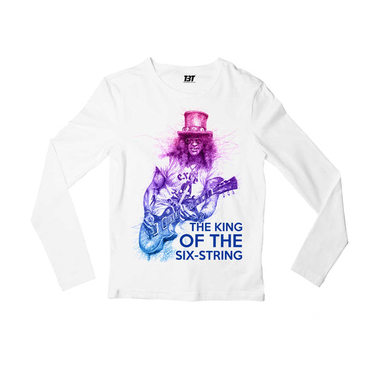 guns n' roses the king of the six string - slash full sleeves long sleeves music band buy online india the banyan tee tbt men women girls boys unisex white