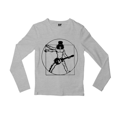 guns n' roses the vitruvian guitar man - slash full sleeves long sleeves music band buy online india the banyan tee tbt men women girls boys unisex gray