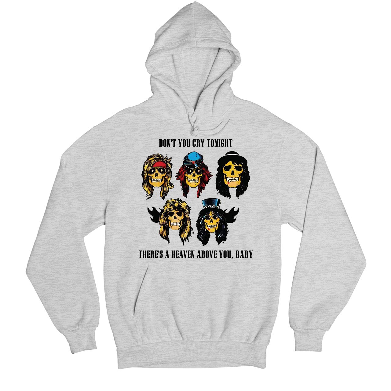 guns n' roses don't cry hoodie hooded sweatshirt winterwear music band buy online india the banyan tee tbt men women girls boys unisex gray