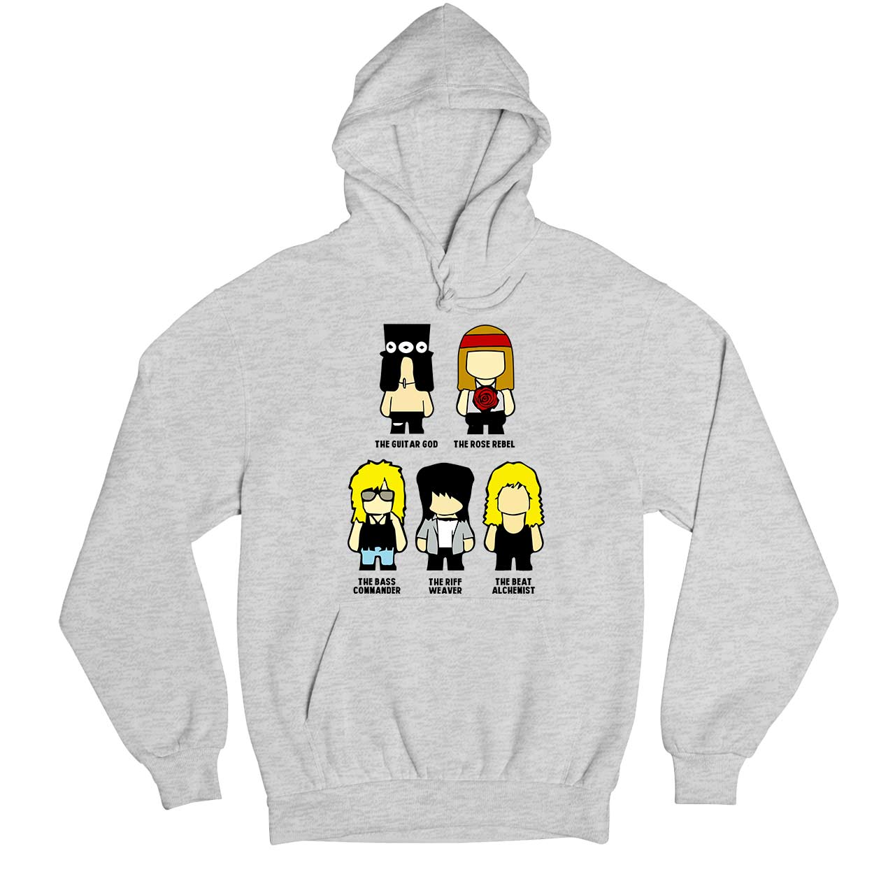 guns n' roses toon rebels hoodie hooded sweatshirt winterwear music band buy online india the banyan tee tbt men women girls boys unisex gray