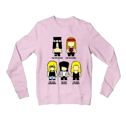 guns n' roses toon rebels sweatshirt upper winterwear music band buy online india the banyan tee tbt men women girls boys unisex baby pink 