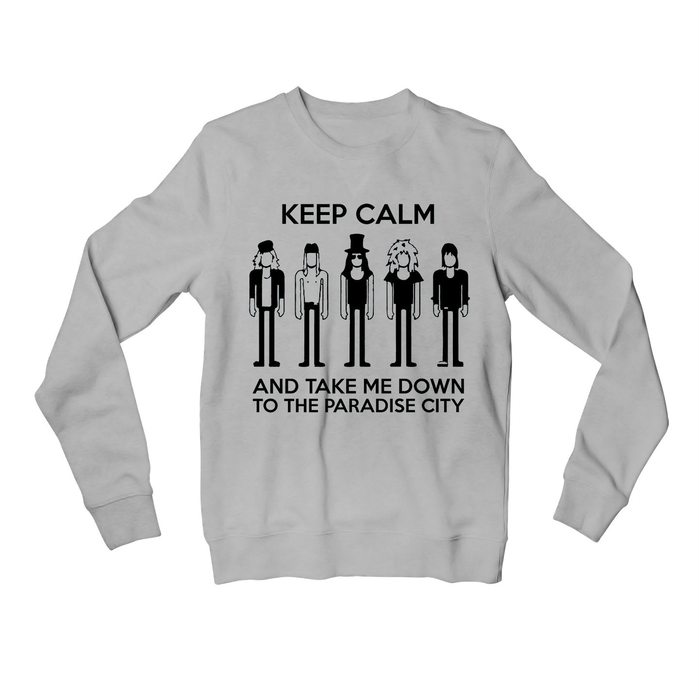 guns n' roses keep calm - paradise city sweatshirt upper winterwear music band buy online india the banyan tee tbt men women girls boys unisex gray