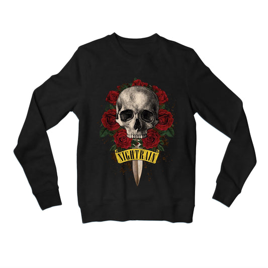 guns n' roses nightrain sweatshirt upper winterwear music band buy online india the banyan tee tbt men women girls boys unisex black