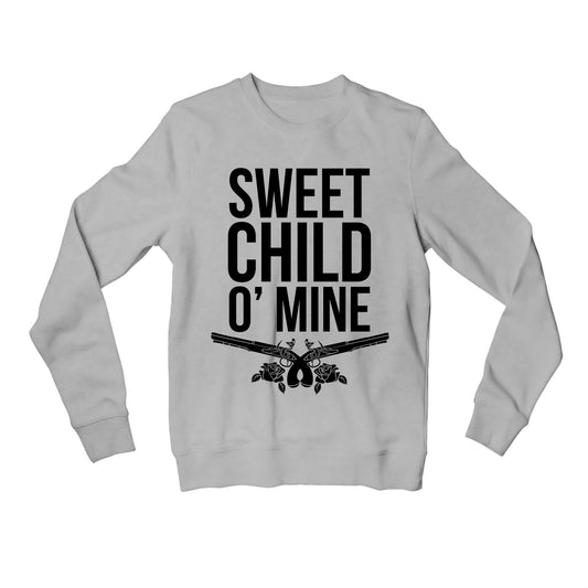 guns n' roses sweet child o' mine sweatshirt upper winterwear music band buy online india the banyan tee tbt men women girls boys unisex gray