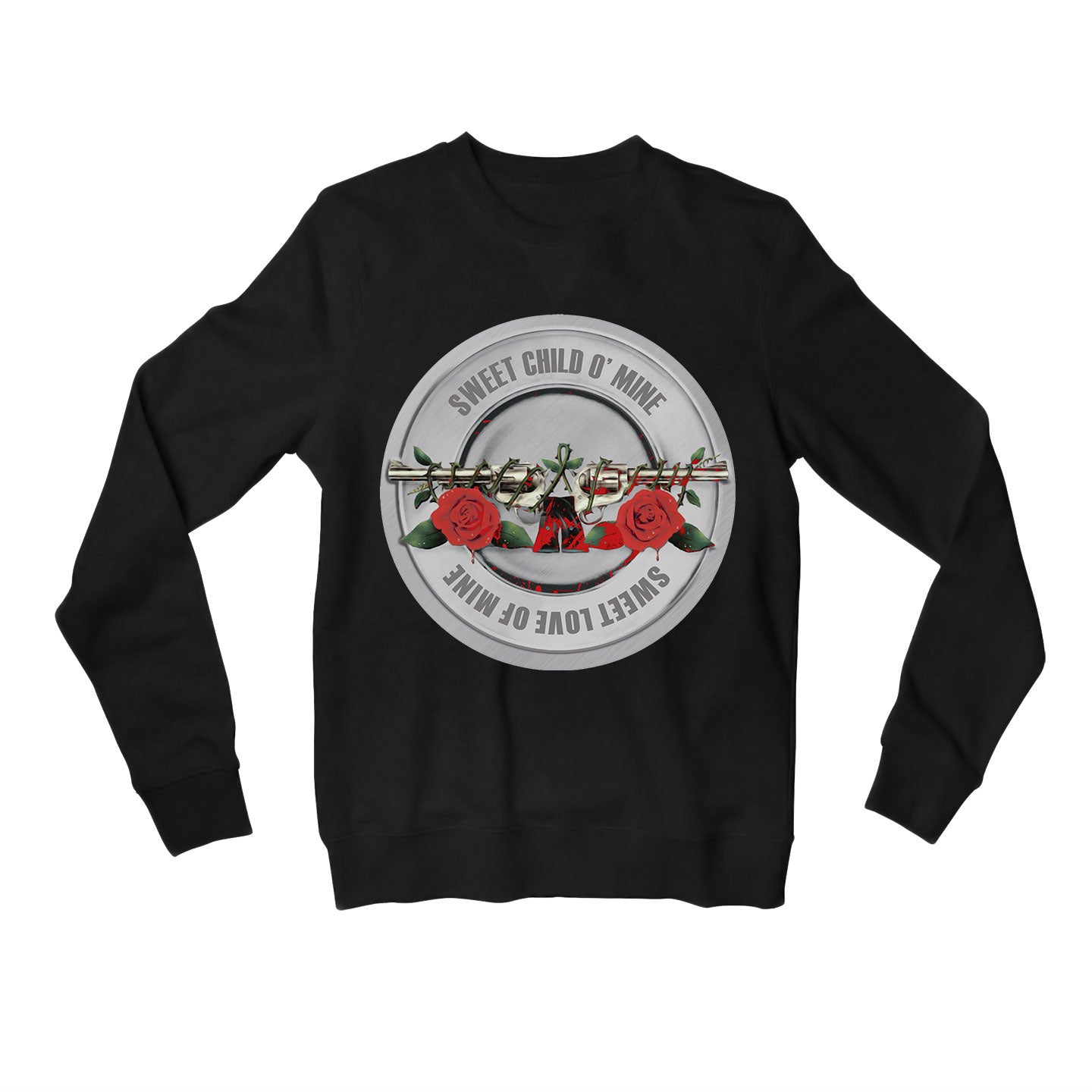 guns n' roses sweet child o' mine sweatshirt upper winterwear music band buy online india the banyan tee tbt men women girls boys unisex black