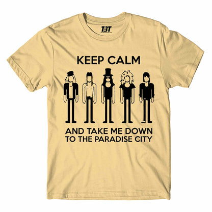 guns n' roses keep calm - paradise city t-shirt music band buy online india the banyan tee tbt men women girls boys unisex beige