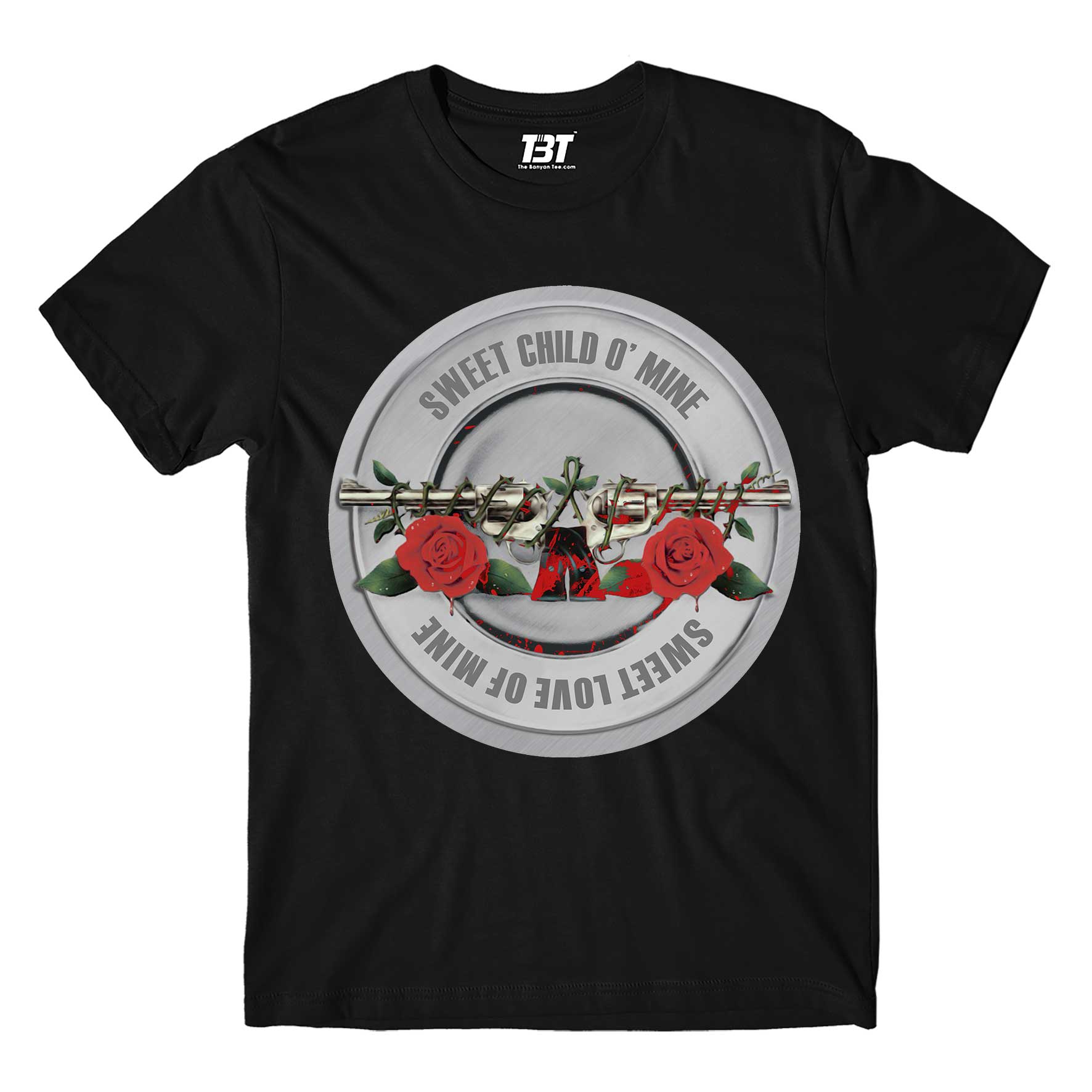 guns n' roses sweet child o' mine t-shirt music band buy online india the banyan tee tbt men women girls boys unisex black