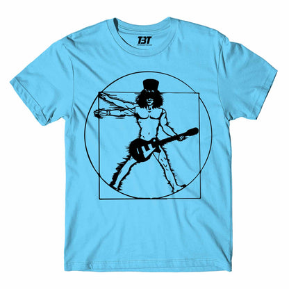 guns n' roses the vitruvian guitar man - slash t-shirt music band buy online india the banyan tee tbt men women girls boys unisex sky blue