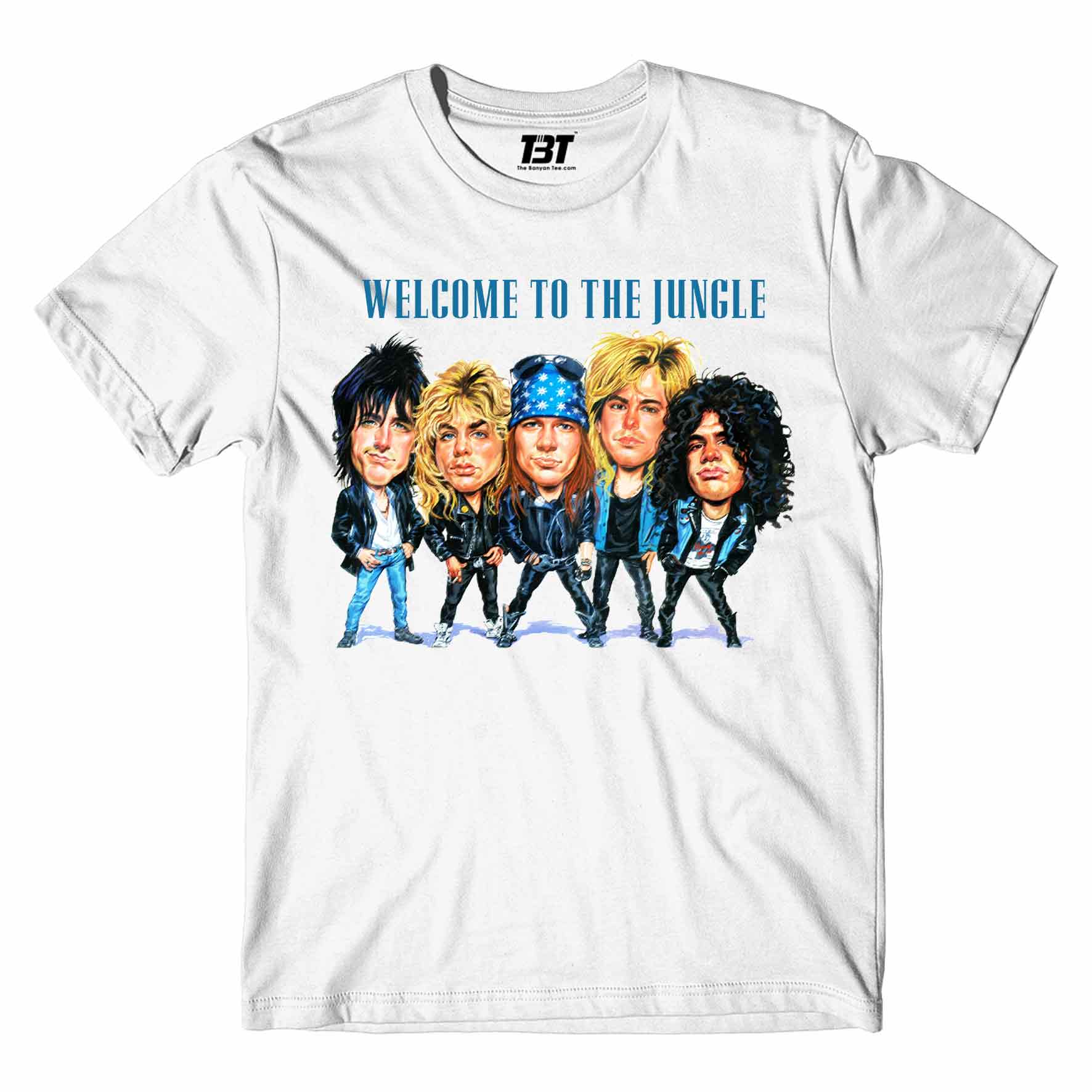 guns n' roses welcome to the jungle t-shirt music band buy online india the banyan tee tbt men women girls boys unisex white