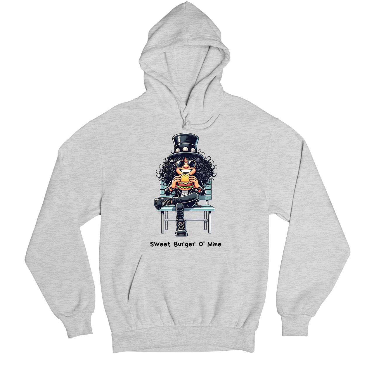 guns n' roses sweet burger o' mine hoodie hooded sweatshirt winterwear music band buy online india the banyan tee tbt men women girls boys unisex gray