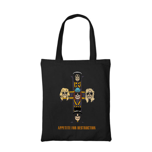 guns n roses appetite for destruction tote bag hand printed cotton women men unisex