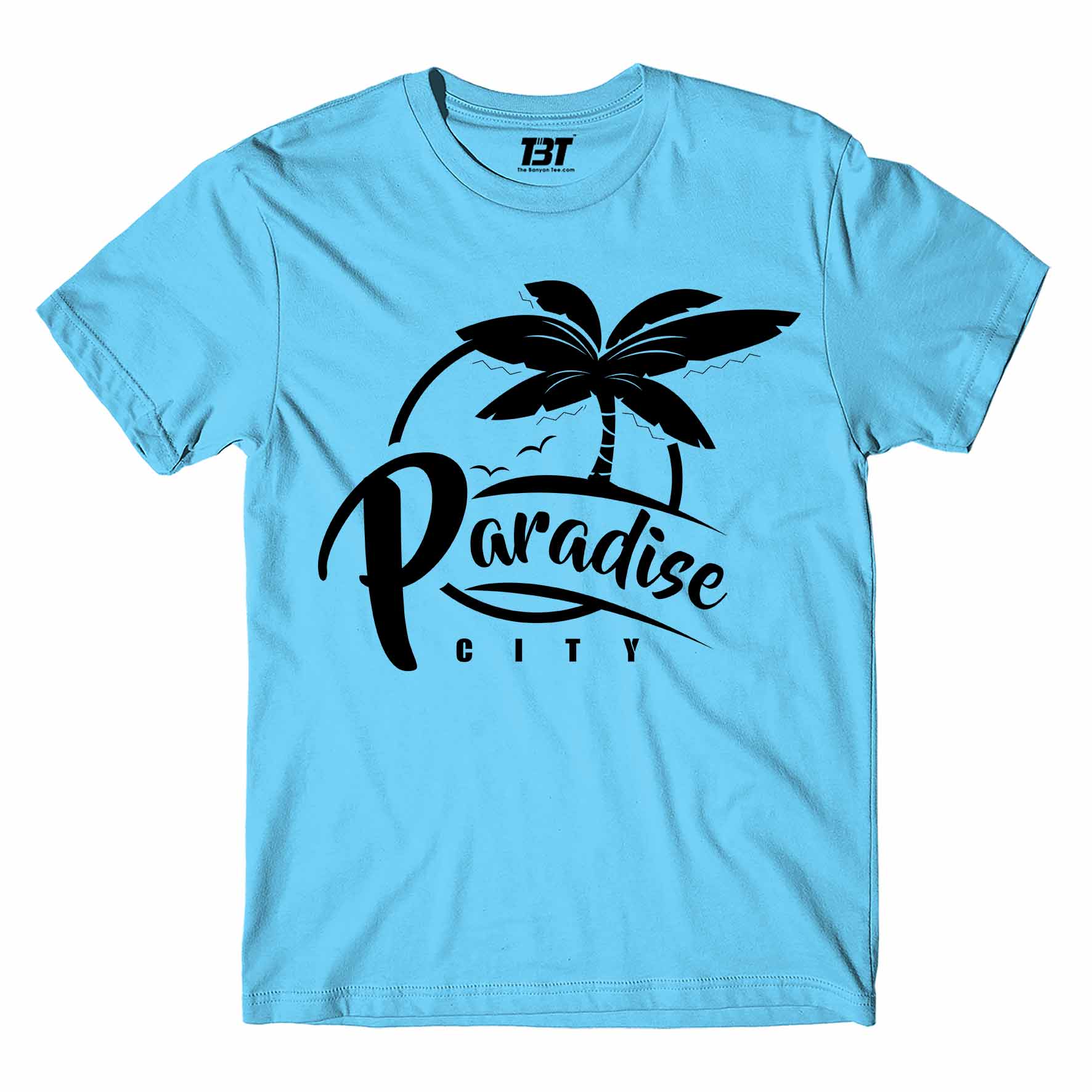 guns n' roses paradise city t-shirt music band buy online india the banyan tee tbt men women girls boys unisex Sky Blue