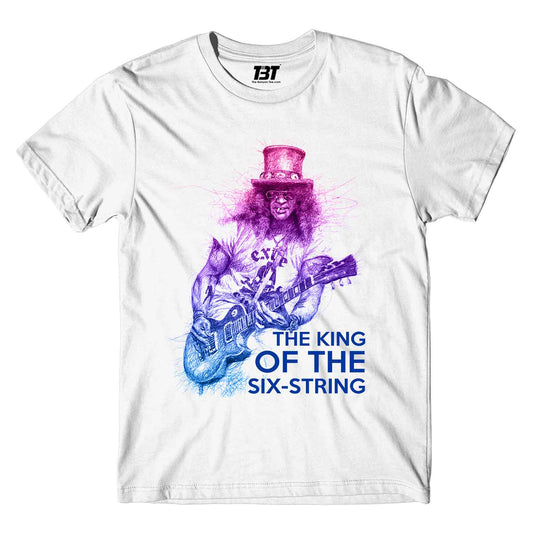 guns n' roses the king of the six string - slash t-shirt music band buy online india the banyan tee tbt men women girls boys unisex white