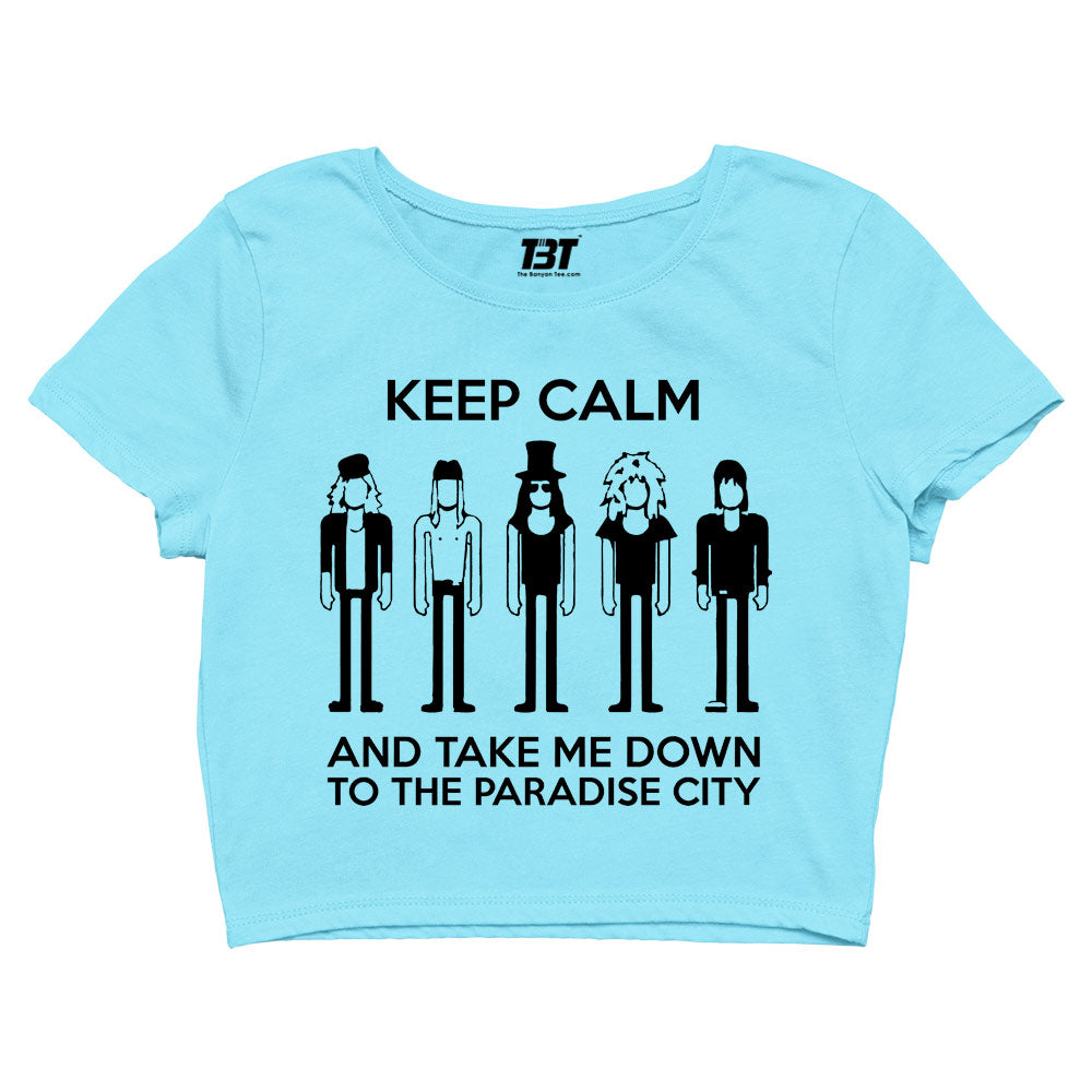 guns n' roses keep calm - paradise city crop top music band buy online india the banyan tee tbt men women girls boys unisex beige