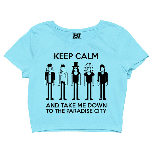 guns n' roses keep calm - paradise city crop top music band buy online india the banyan tee tbt men women girls boys unisex beige