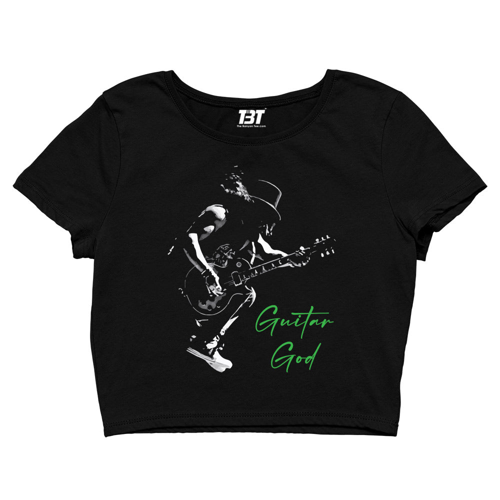 guns n' roses guitar god - slash crop top music band buy online india the banyan tee tbt men women girls boys unisex black