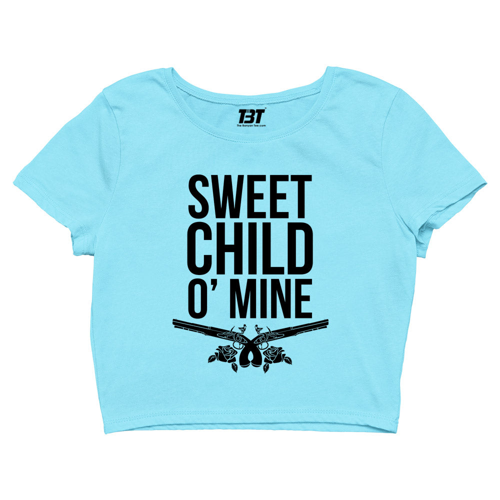guns n' roses sweet child o' mine crop top music band buy online india the banyan tee tbt men women girls boys unisex Sky Blue
