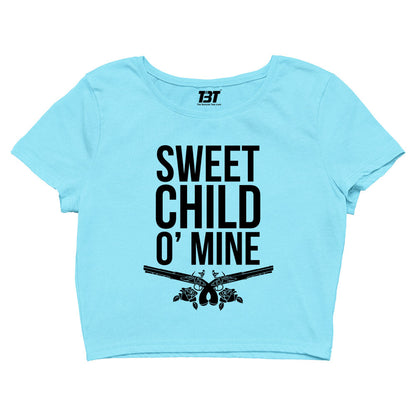 guns n' roses sweet child o' mine crop top music band buy online india the banyan tee tbt men women girls boys unisex Sky Blue