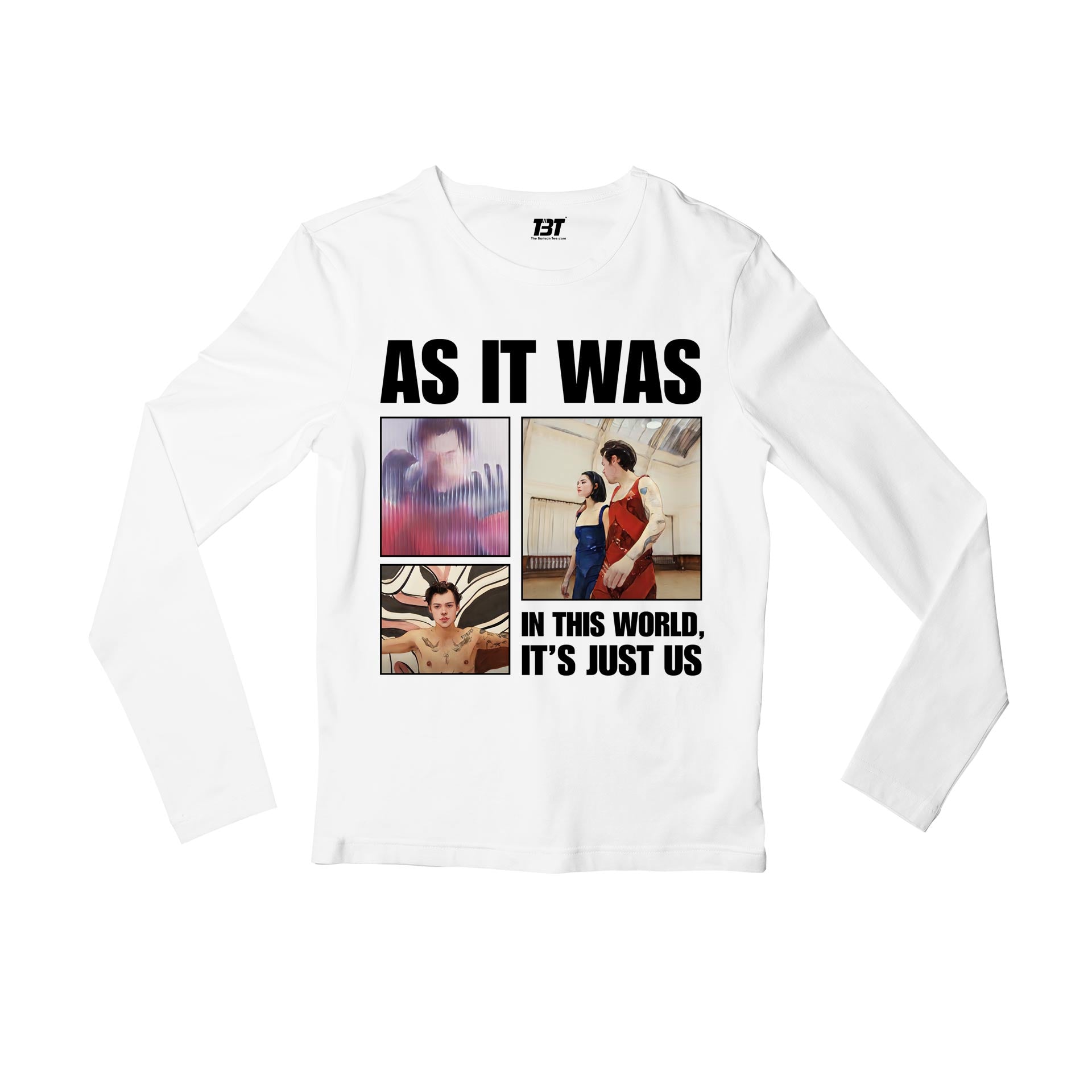 harry styles as it was full sleeves long sleeves music band buy online india the banyan tee tbt men women girls boys unisex white - in this world, it's just us