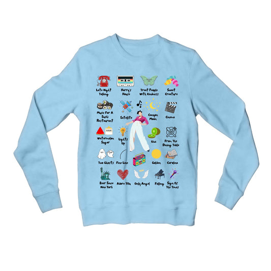 harry styles harry's world sweatshirt upper winterwear music band buy online india the banyan tee tbt men women girls boys unisex baby blue 