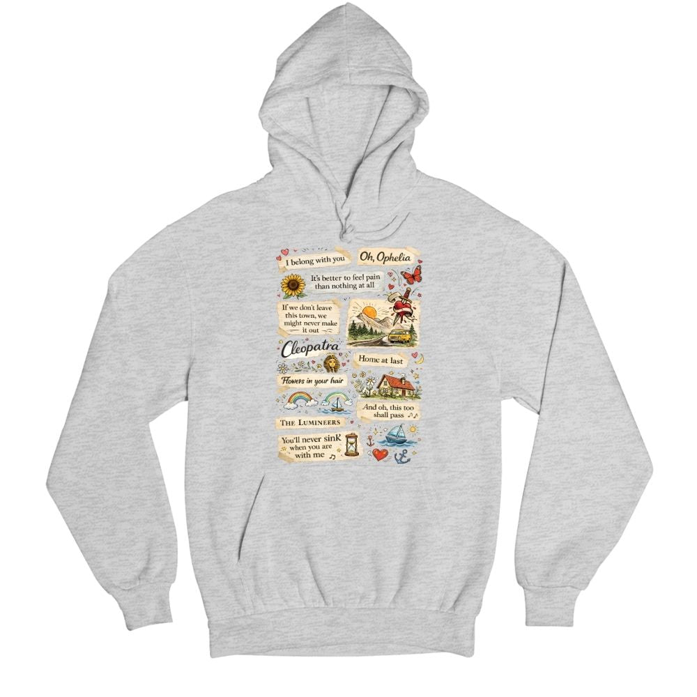 The Lumineers Hey Ho Doodle hoodie hooded sweatshirt winterwear music band buy online india the banyan tee tbt men women girls boys unisex Gray