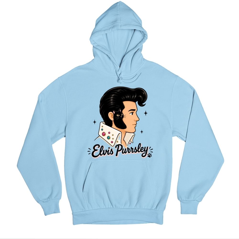 elvis presley purrsley hoodie hooded sweatshirt winterwear music band buy online india the banyan tee tbt men women girls boys unisex baby blue 