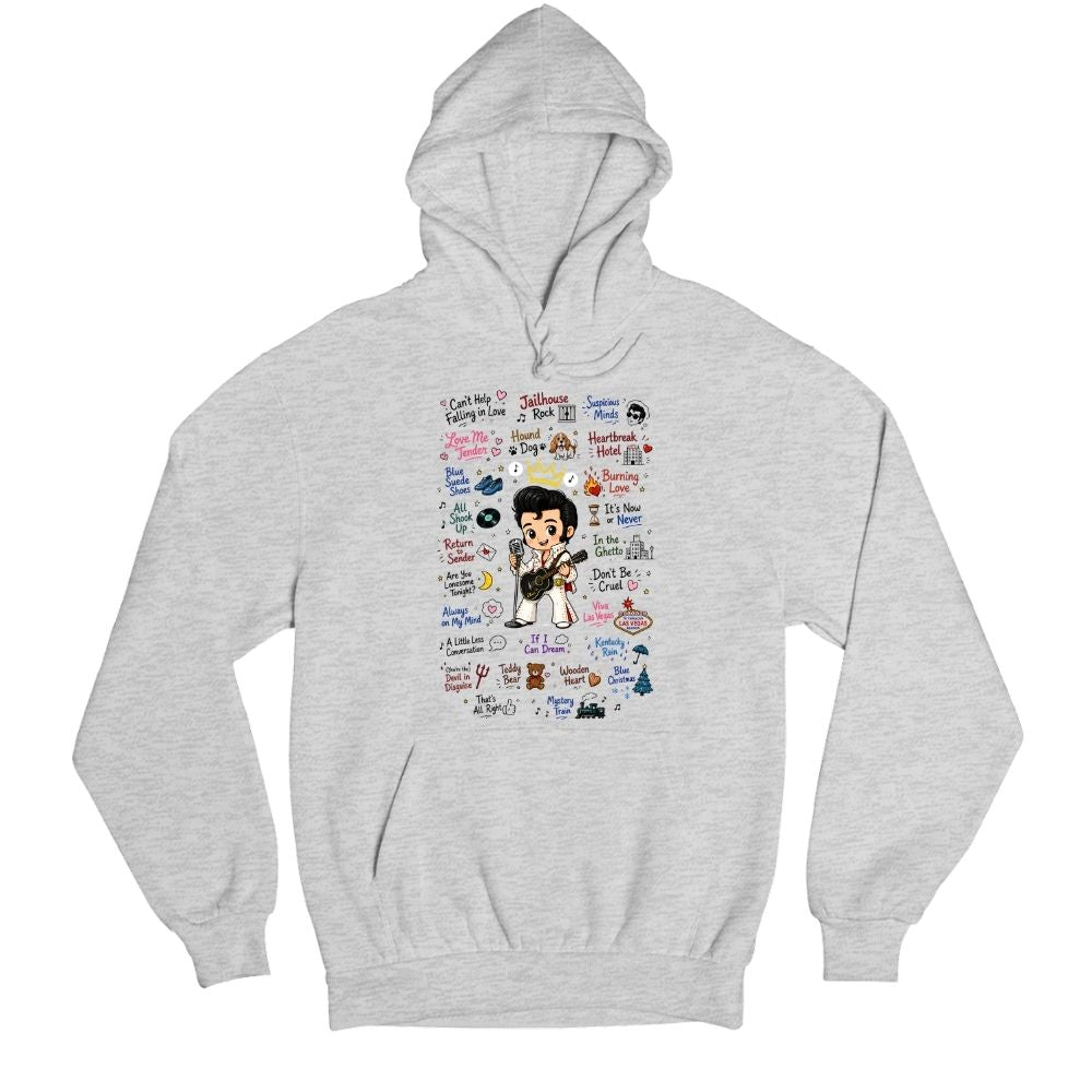 elvis presley rockabilly doodle hoodie hooded sweatshirt winterwear music band buy online india the banyan tee tbt men women girls boys unisex gray 