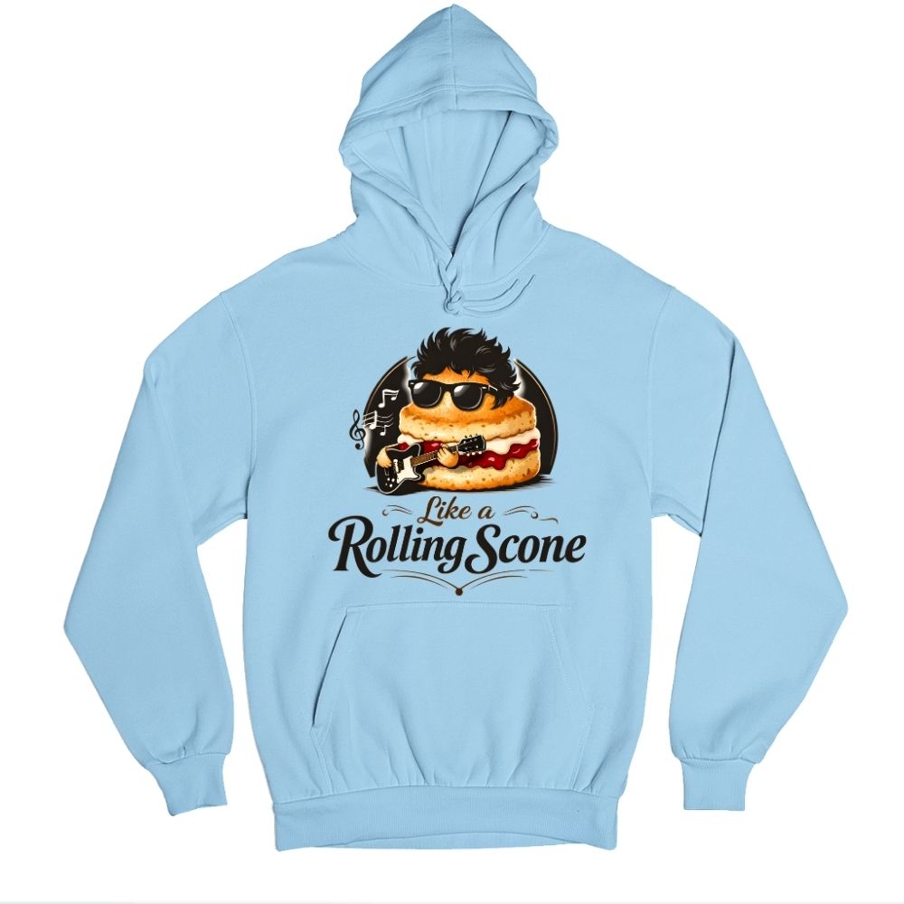 bob dylan rolling scone hoodie hooded sweatshirt winterwear music band buy online india the banyan tee tbt men women girls boys unisex baby blue 
