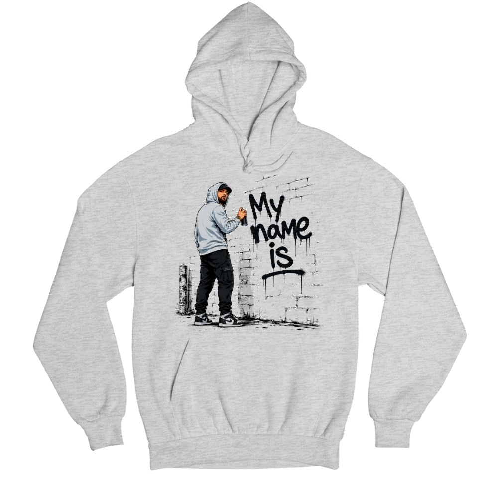 eminem my name is hoodie hooded sweatshirt winterwear music band buy online india the banyan tee tbt men women girls boys unisex gray 