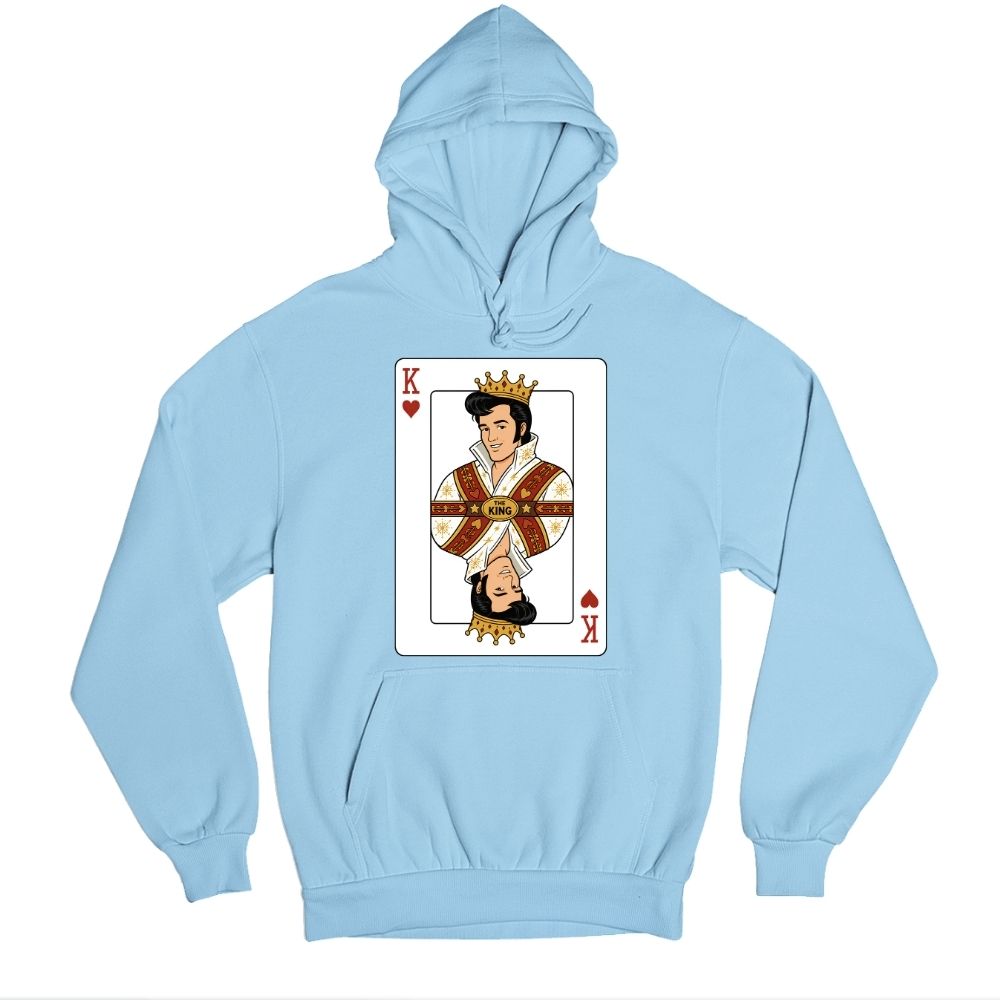 elvis presley the king of rock and roll hoodie hooded sweatshirt winterwear music band buy online india the banyan tee tbt men women girls boys unisex baby blue 