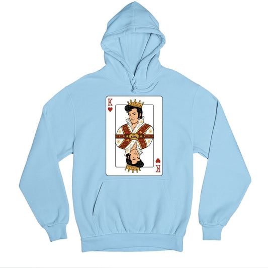 elvis presley the king of rock and roll hoodie hooded sweatshirt winterwear music band buy online india the banyan tee tbt men women girls boys unisex baby blue 
