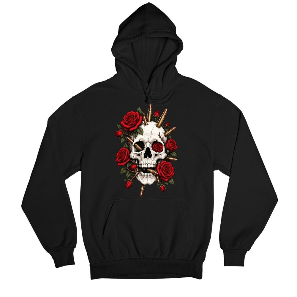 guns n' roses bullet bloom hoodie hooded sweatshirt winterwear music band buy online india the banyan tee tbt men women girls boys unisex black 