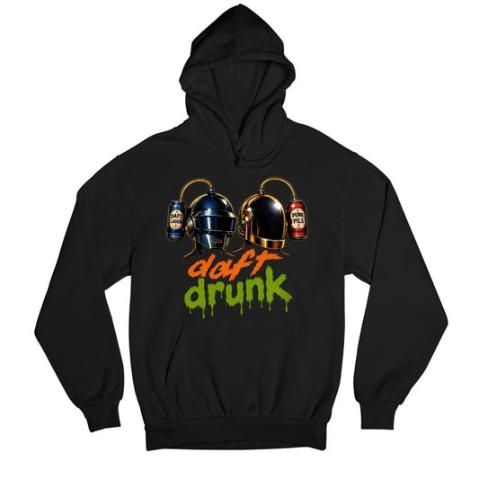 daft punk daft drunk hoodie hooded sweatshirt winterwear music band buy online india the banyan tee tbt men women girls boys unisex black 