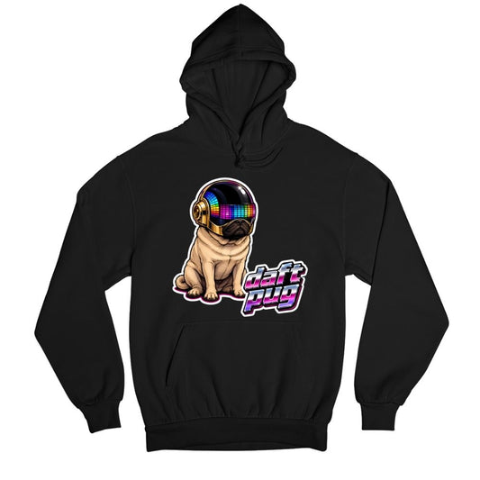 daft punk daft pug hoodie hooded sweatshirt winterwear music band buy online india the banyan tee tbt men women girls boys unisex black 