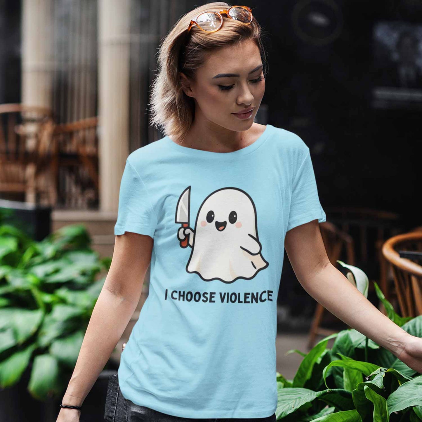 graphic i choose violence t-shirt printed graphic stylish buy online india the banyan tee tbt men women girls boys unisex baby blue 