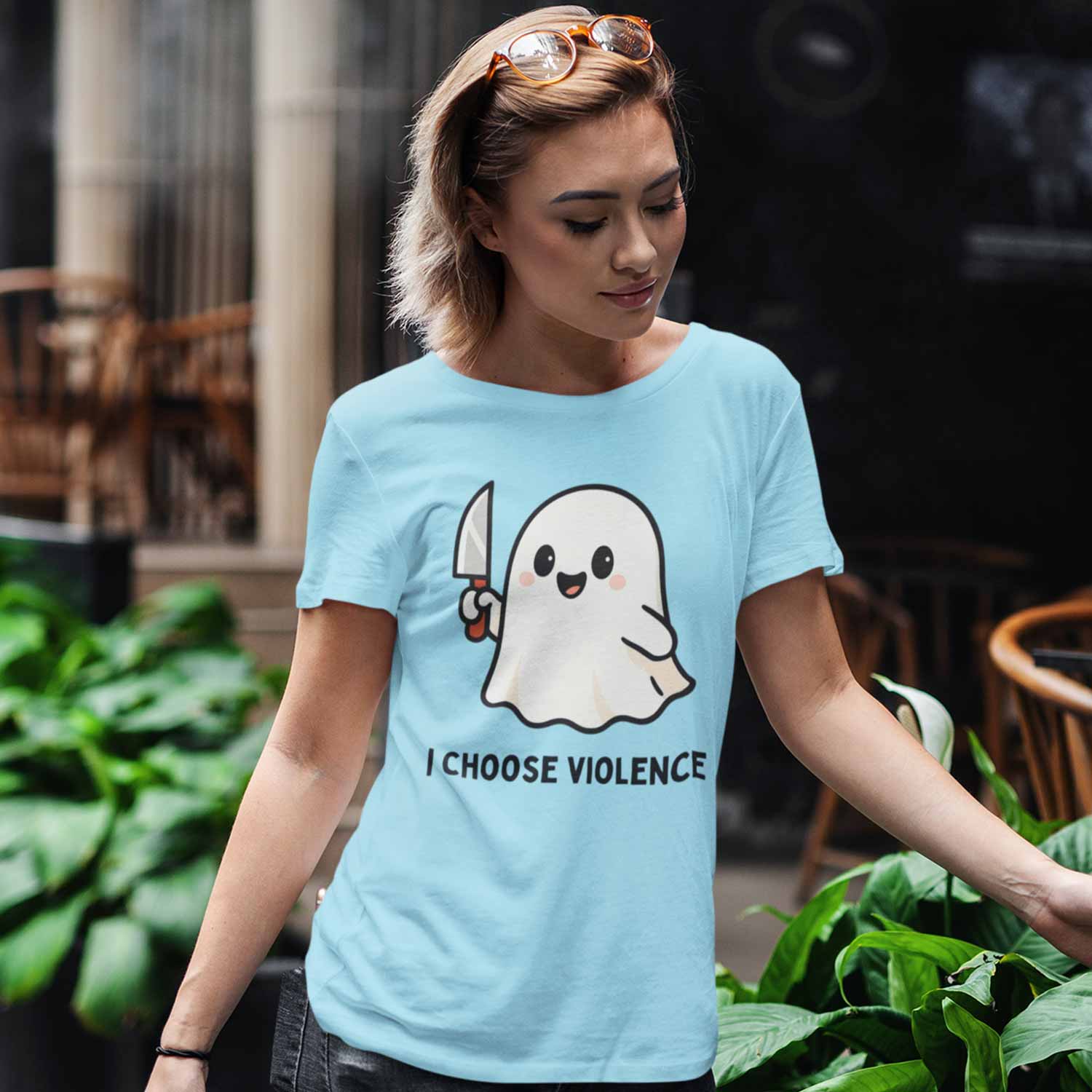 graphic i choose violence t-shirt printed graphic stylish buy online india the banyan tee tbt men women girls boys unisex baby blue 