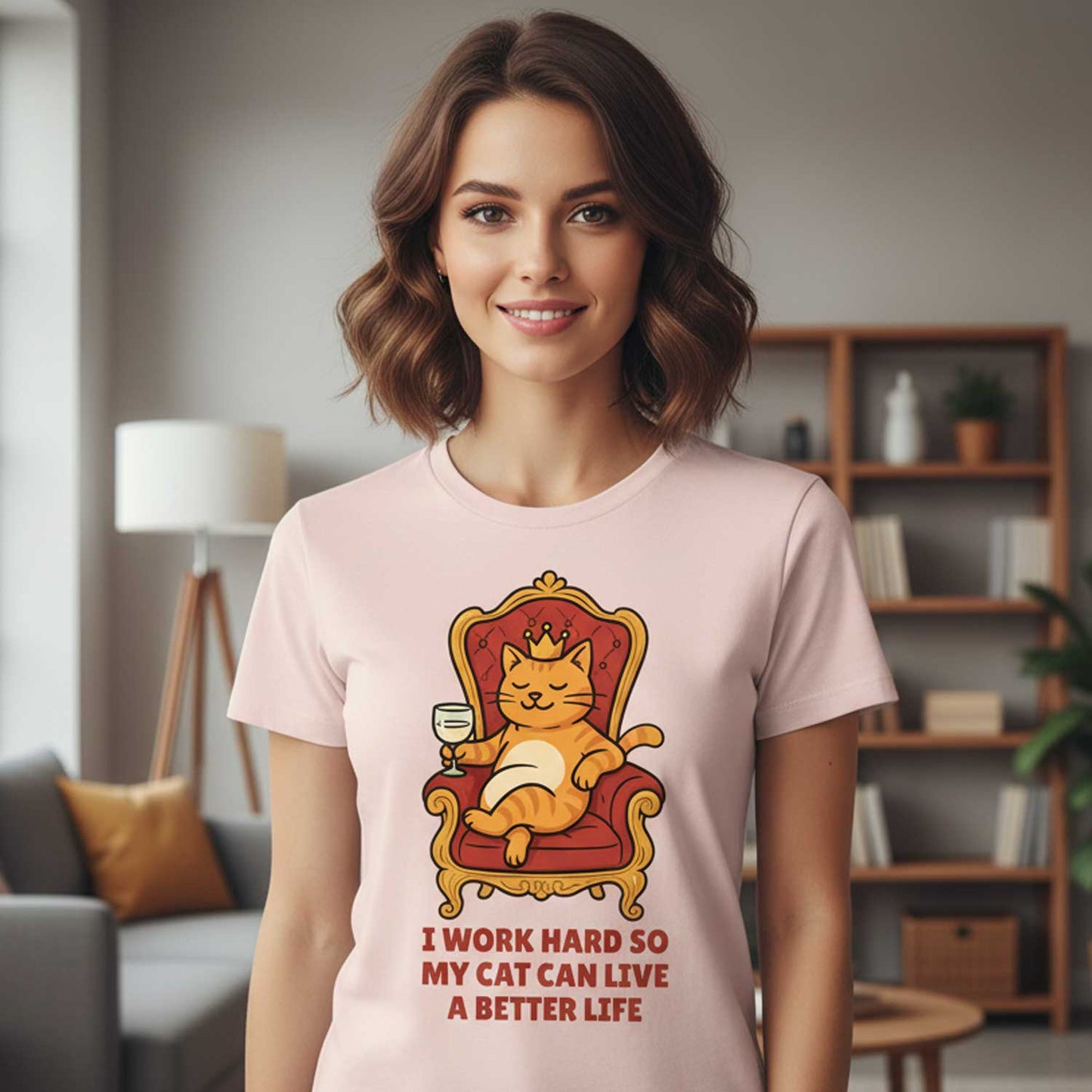 T shirt - I Work Hard For My Cat