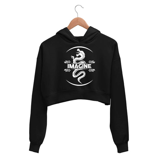 imagine dragons dragonscape crop hoodie hooded sweatshirt upper winterwear music band buy online india the banyan tee tbt men women girls boys unisex black