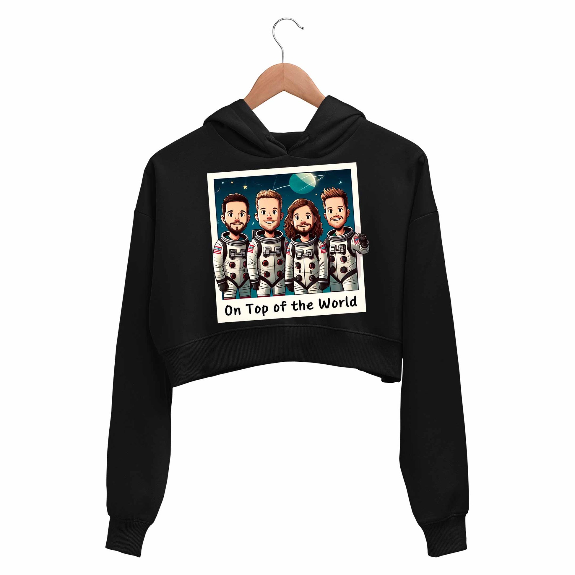 imagine dragons top of the world crop hoodie hooded sweatshirt upper winterwear music band buy online india the banyan tee tbt men women girls boys unisex black