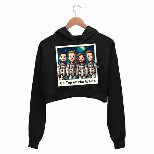 imagine dragons top of the world crop hoodie hooded sweatshirt upper winterwear music band buy online india the banyan tee tbt men women girls boys unisex black