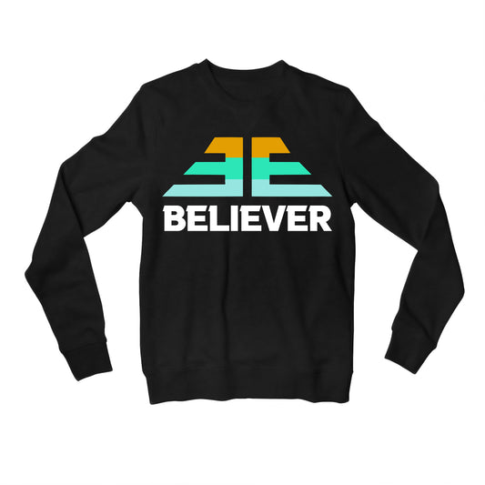 imagine dragons believer sweatshirt upper winterwear music band buy online india the banyan tee tbt men women girls boys unisex black