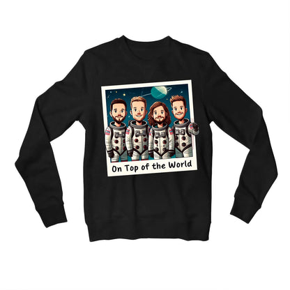 imagine dragons top of the world sweatshirt upper winterwear music band buy online india the banyan tee tbt men women girls boys unisex black