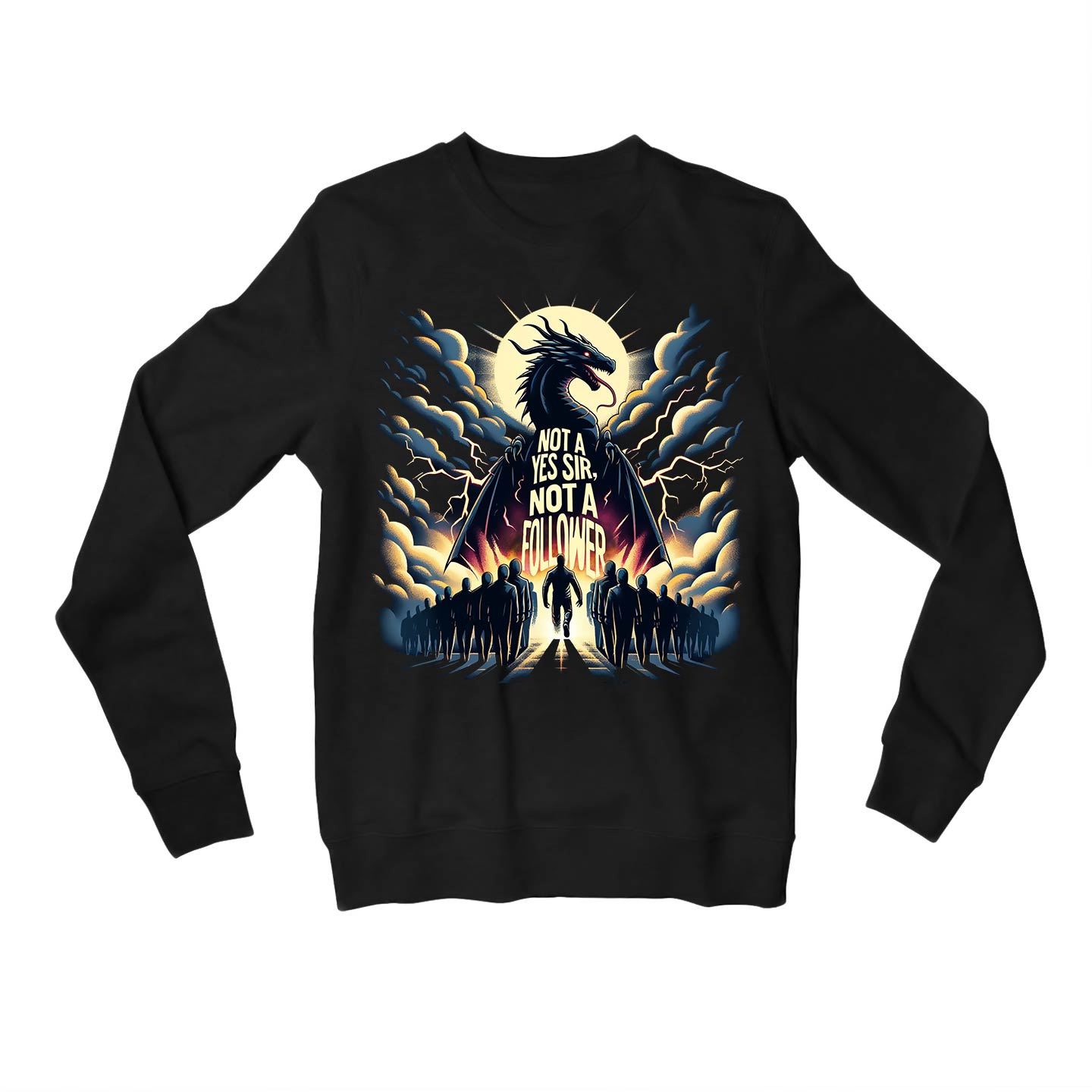 imagine dragons not a yes sir, not a follower sweatshirt upper winterwear music band buy online india the banyan tee tbt men women girls boys unisex black 