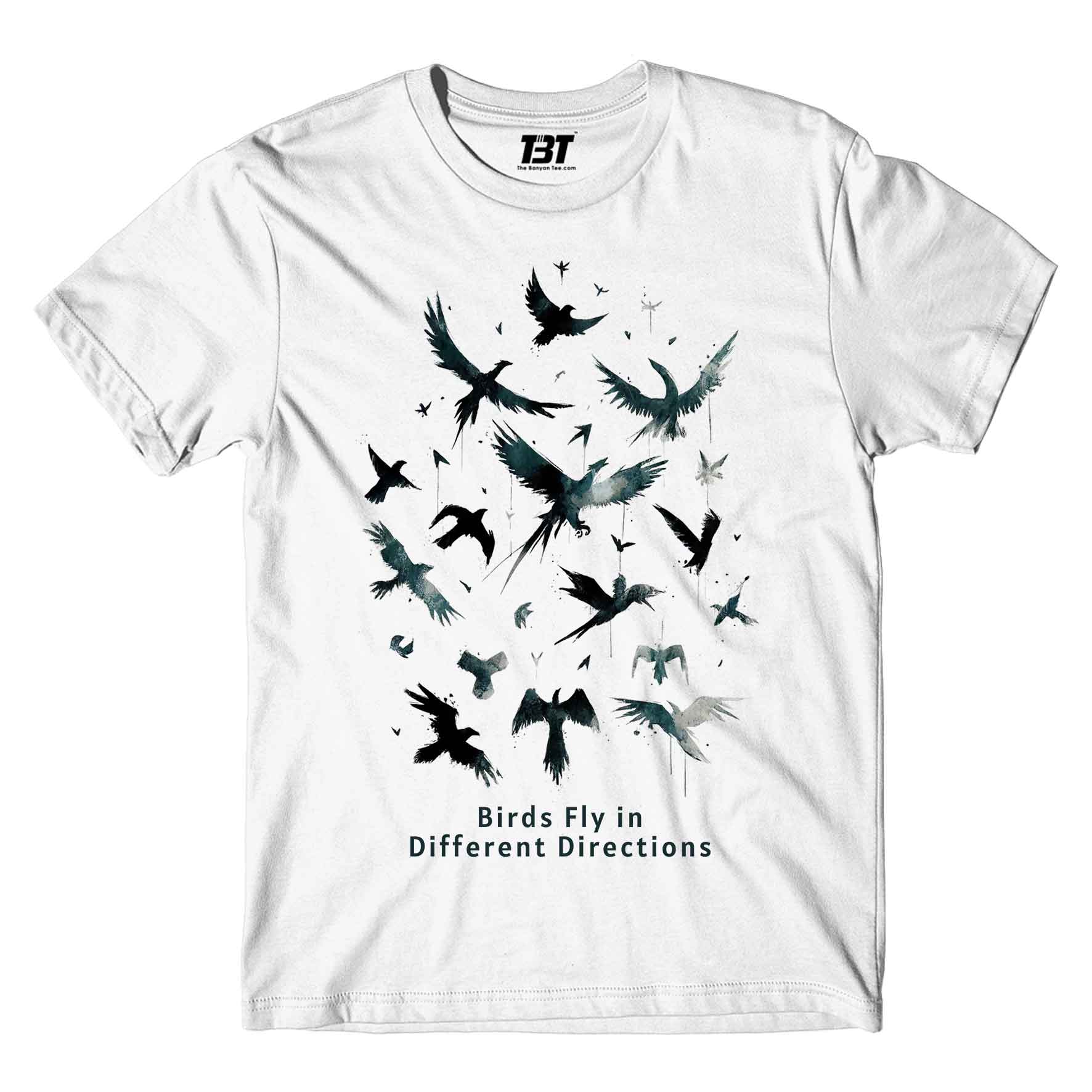 imagine dragons birds fly in different directions t-shirt music band buy online india the banyan tee tbt men women girls boys unisex white