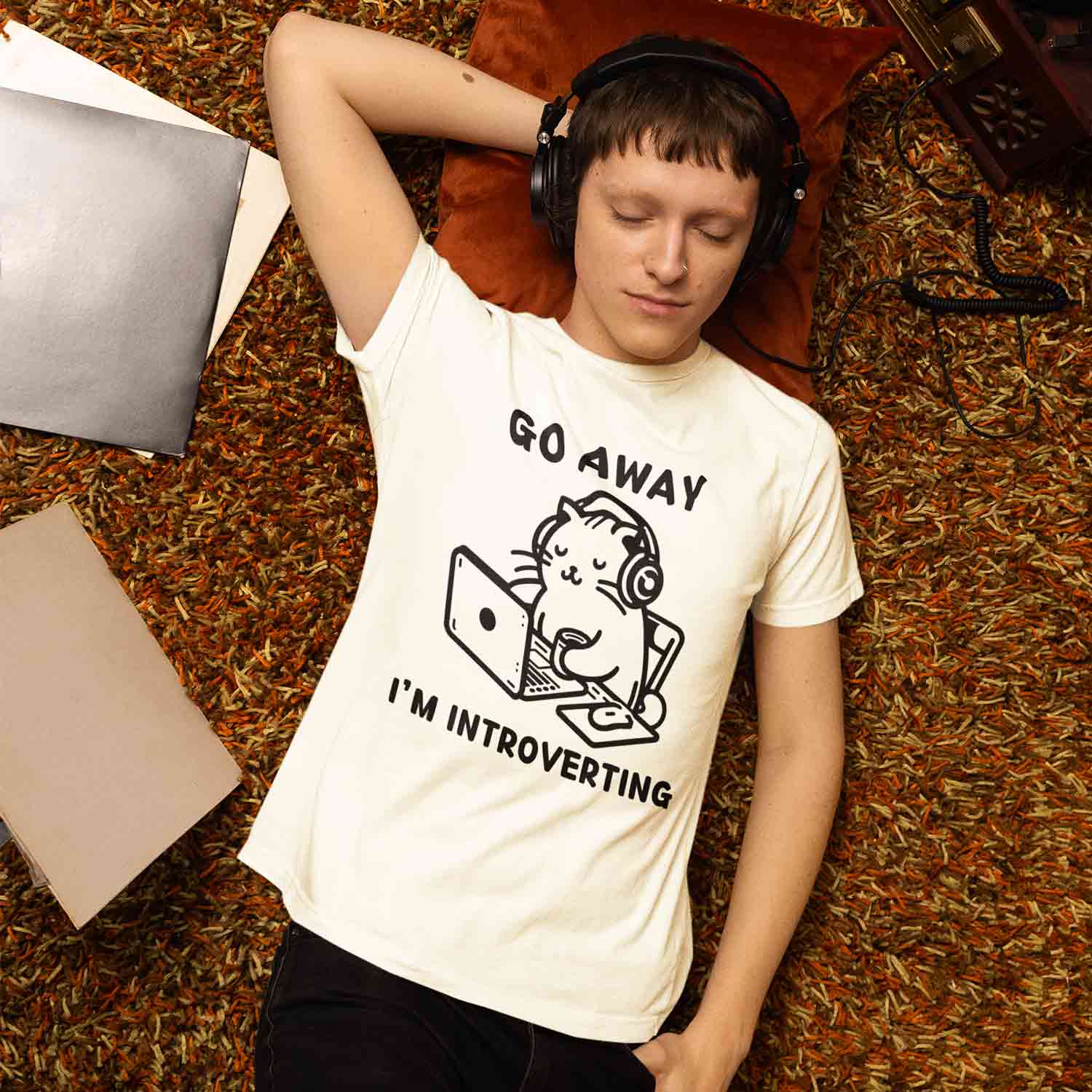 graphic introverting t-shirt printed graphic stylish buy online india the banyan tee tbt men women girls boys unisex off white 